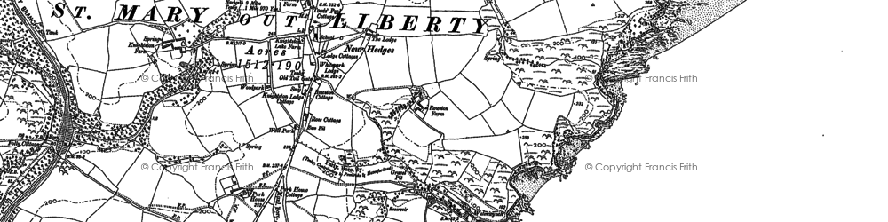 Old map of New Hedges in 1887