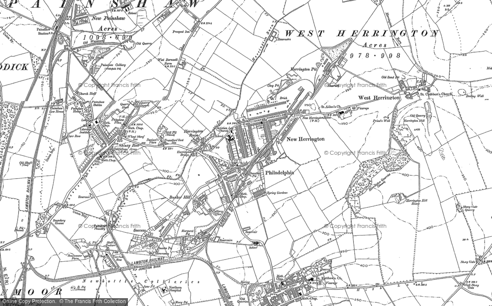 Old Map of New Herrington, 1895 - 1914 in 1895