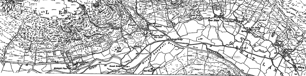 Old map of Dungeon Ghyll Force in 1898