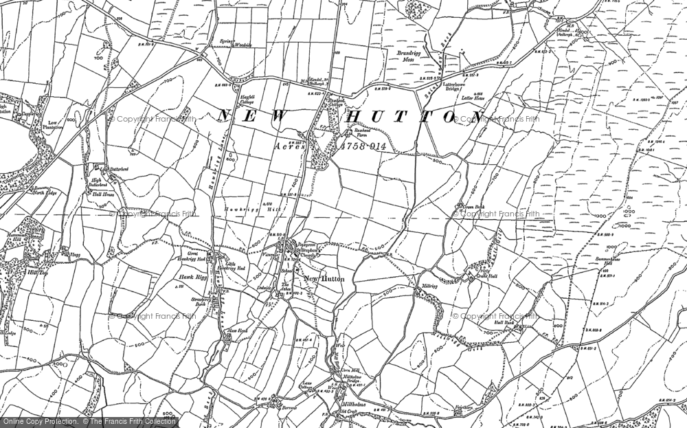 Old Map of Historic Map covering Borrans in 1896