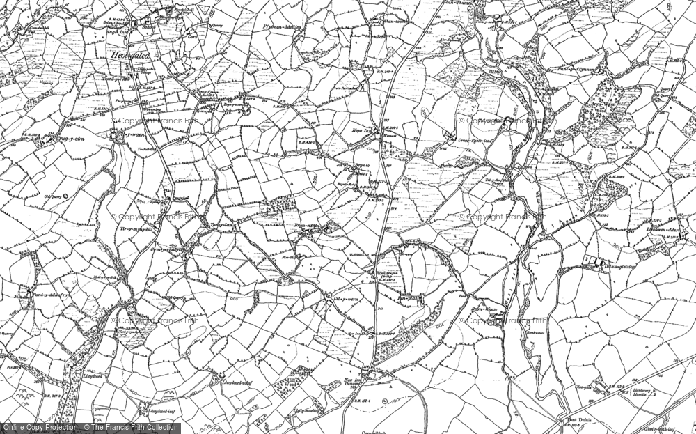 Old Map of New Inn, 1885 in 1885