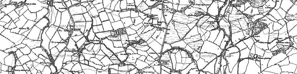 Old map of Tir-y-mynydd in 1885