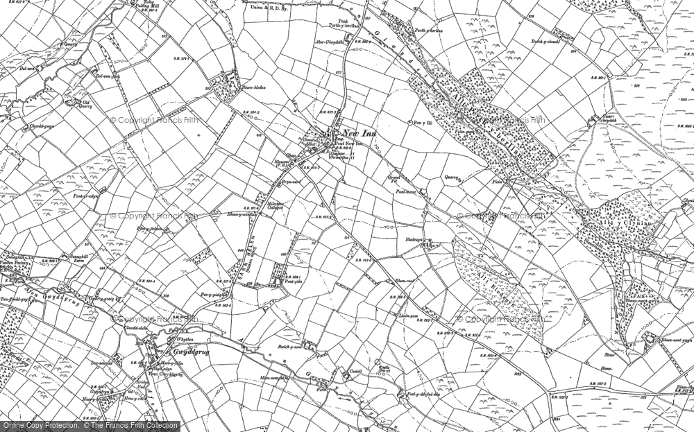 Old Map of Historic Map covering Afon Gilwydeth in 1887