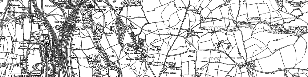 Old map of New Inn in 1900