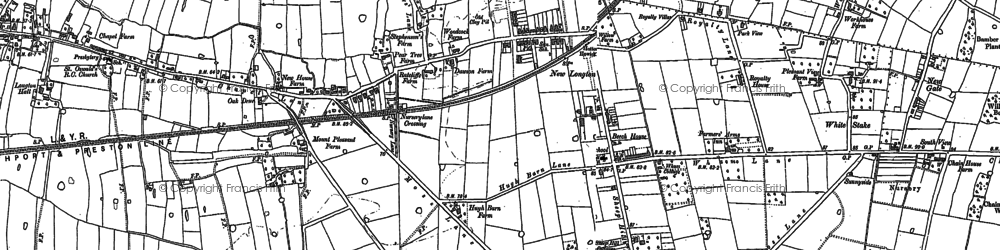 Old map of New Longton in 1892