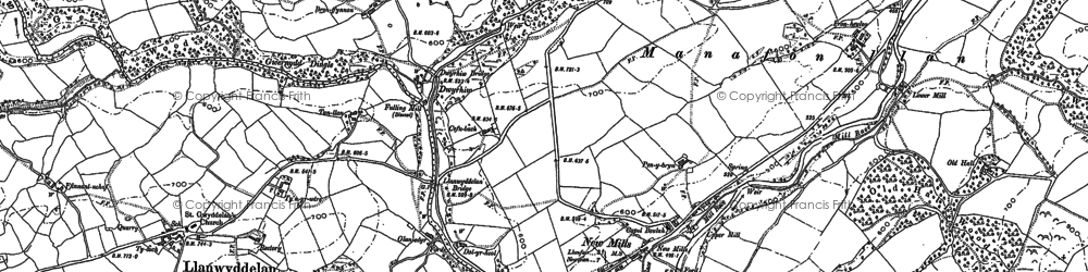 Old map of Belan-deg in 1884