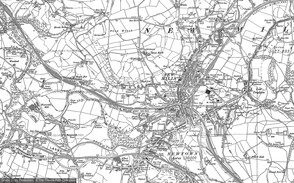 Old Map of New Mills, 1896 - 1897 in 1896