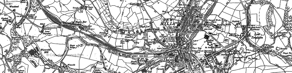 Old map of New Mills in 1896