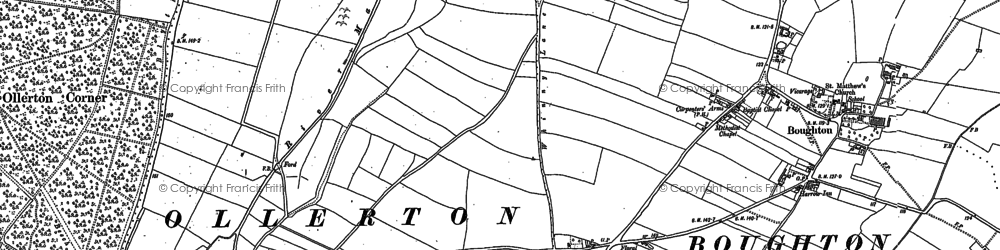 Old map of Boughton Brake in 1883