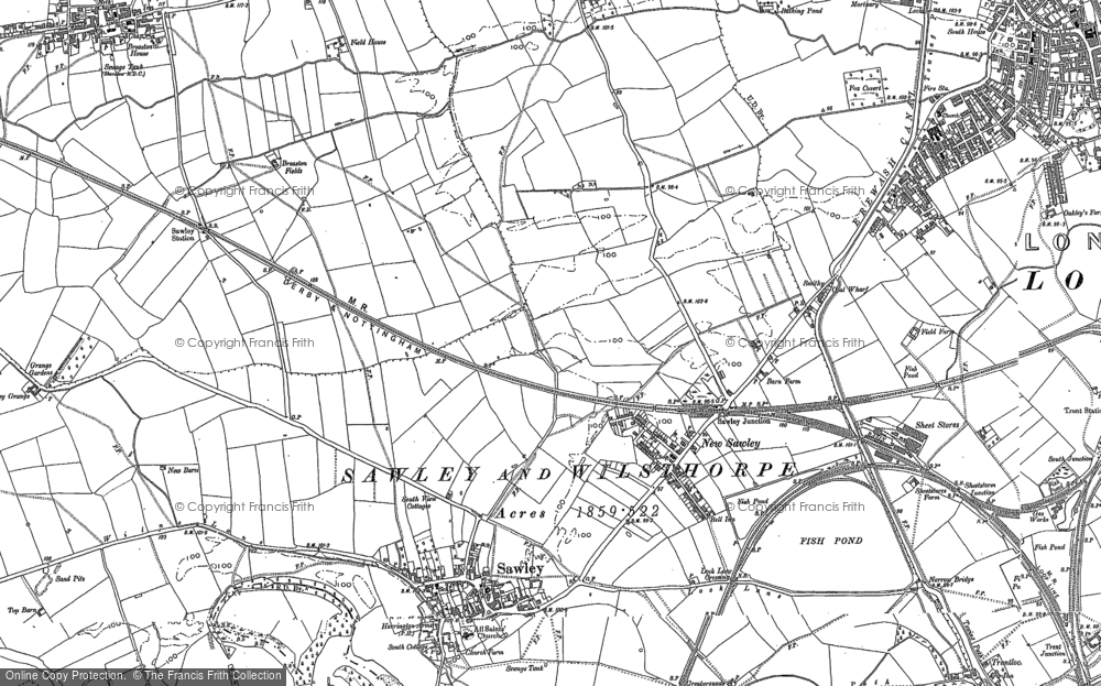 Old Map of Historic Map covering Trentlock in 1899