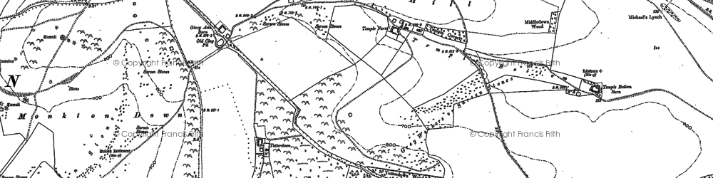 Old map of Berwick Bassett Clump in 1899
