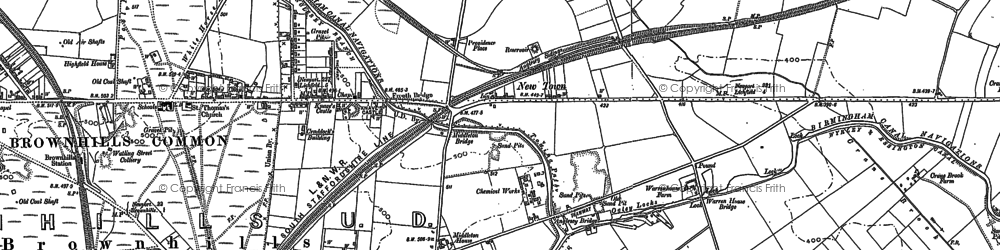 Old map of Triangle in 1883