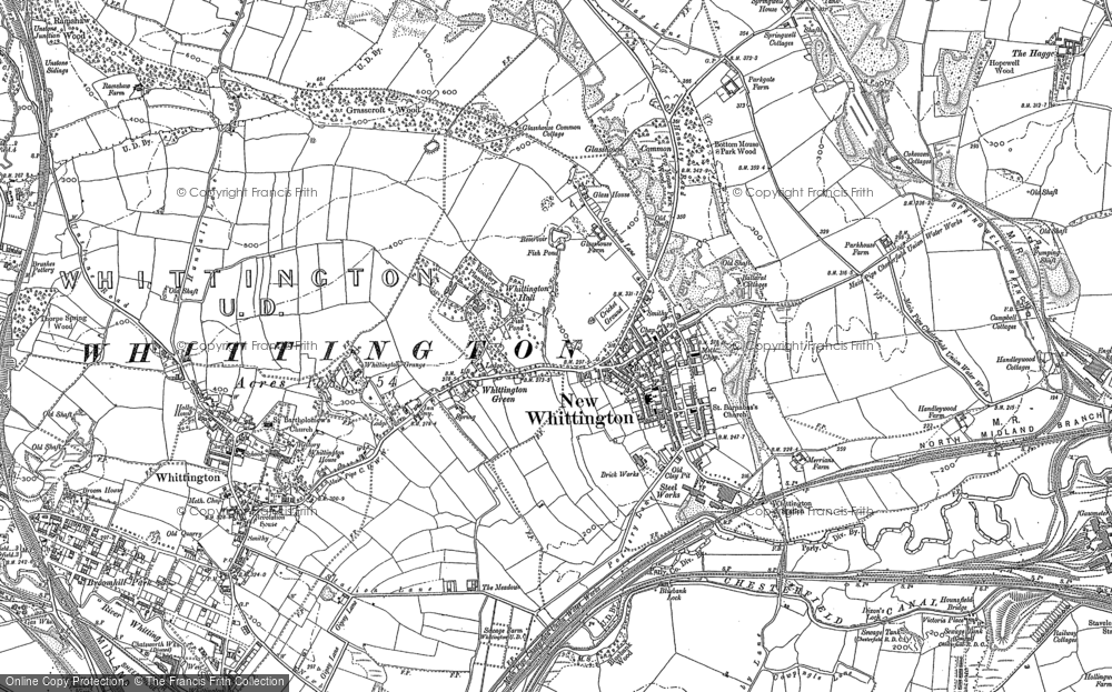 Old Map of New Whittington, 1876 in 1876