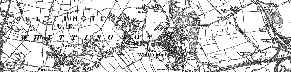 Old map of New Whittington in 1876