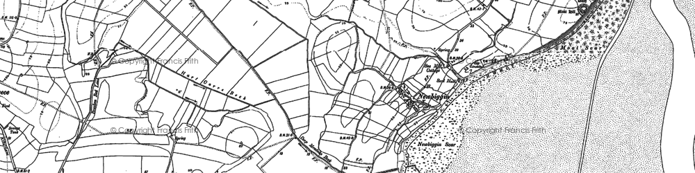 Old map of Newbiggin in 1910