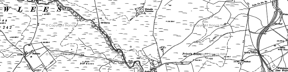 Old map of Blanch Burn in 1896