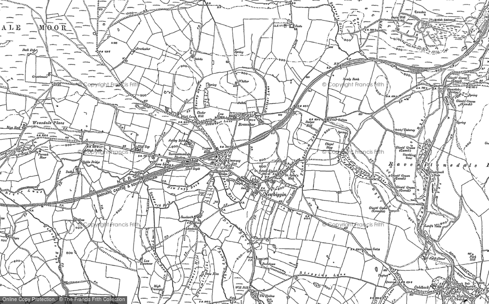 Old Map of Historic Map covering Weasdale in 1897