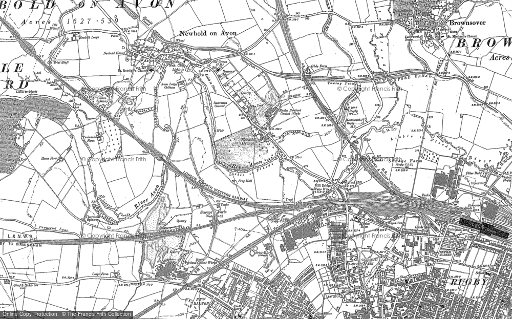 Old Map of Newbold on Avon, 1886 - 1903 in 1886