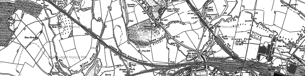 Old map of Newbold on Avon in 1886