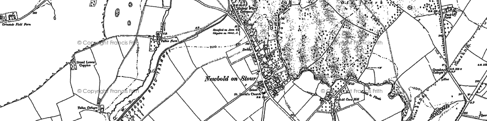 Old map of Newbold-on-Stour in 1885