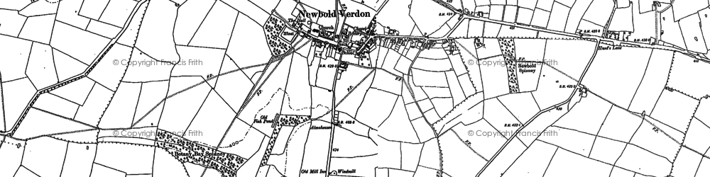 Old map of Newbold Verdon in 1885
