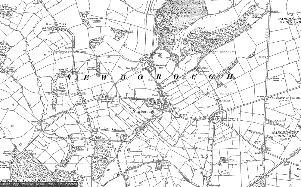 Old Map of Historic Map covering Holt Hill in 1882