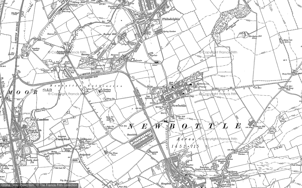 Old Map of Newbottle, 1895 in 1895