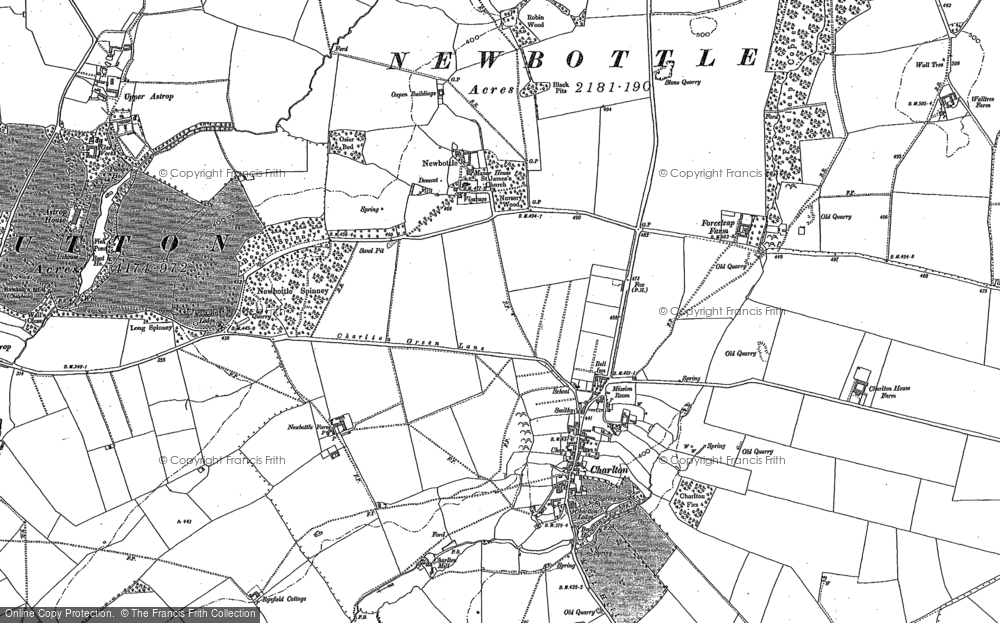 Old Map of Newbottle, 1898 in 1898