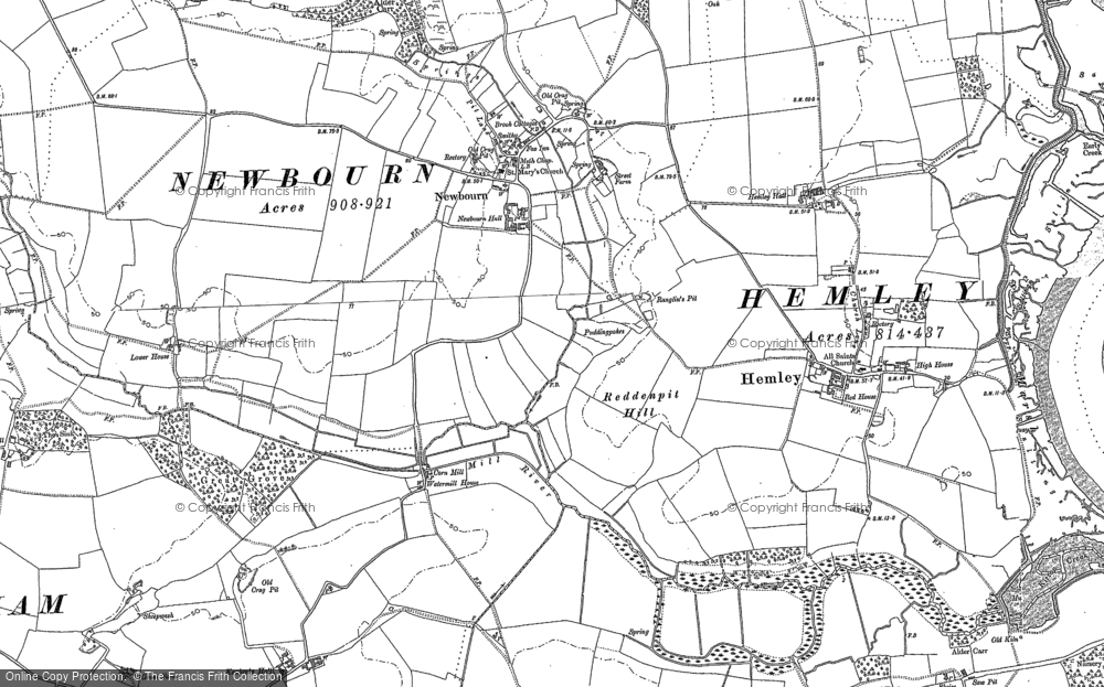 Old Map of Newbourne, 1881 in 1881