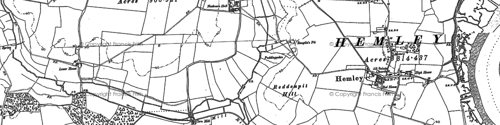 Old map of Newbourne in 1881