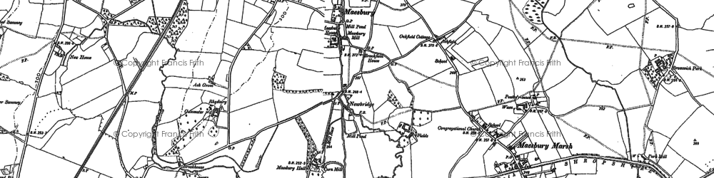 Old map of Newbridge in 1874