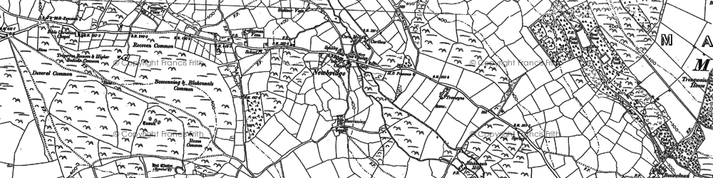 Old map of Boswens in 1906