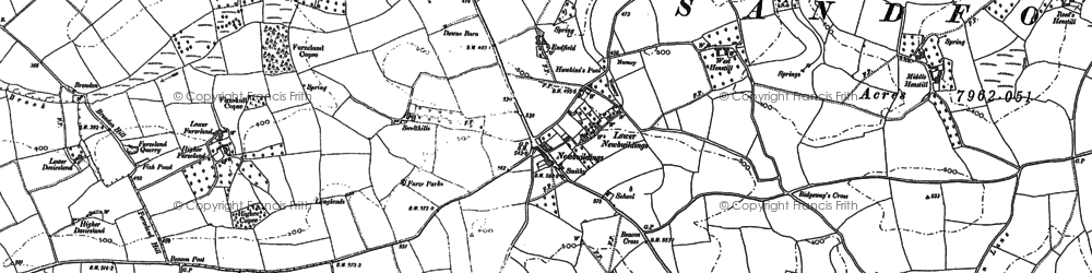 Old map of Beacon Cross in 1886