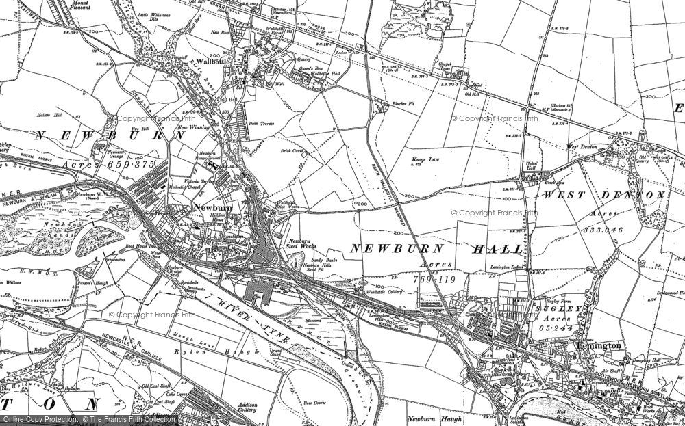 Old Map of Newburn, 1894 - 1895 in 1894