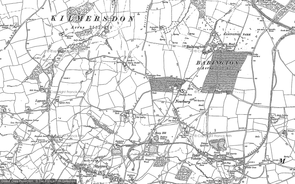 Old Map of Historic Map covering Newbury Ho in 1884