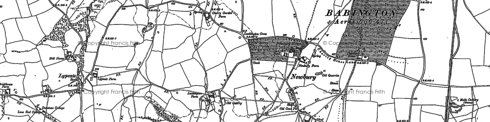 Old map of Newbury Ho in 1884