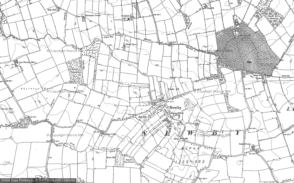 Old Map of Historic Map covering Tunstall in 1892