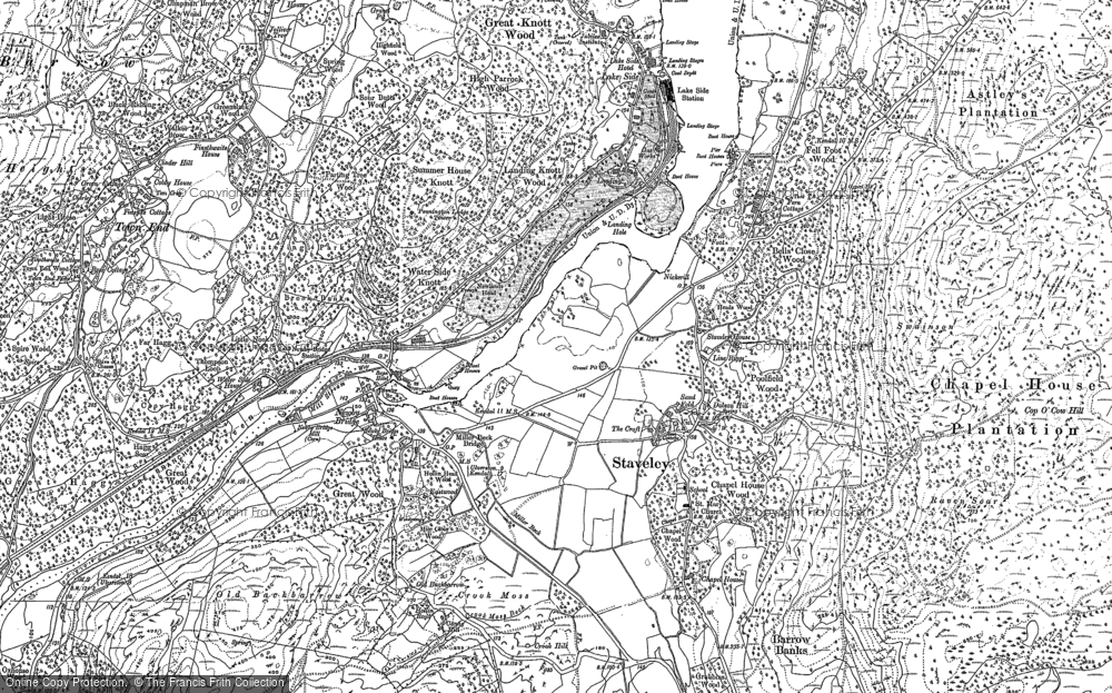 Old Map of Historic Map covering Line Riggs in 1911