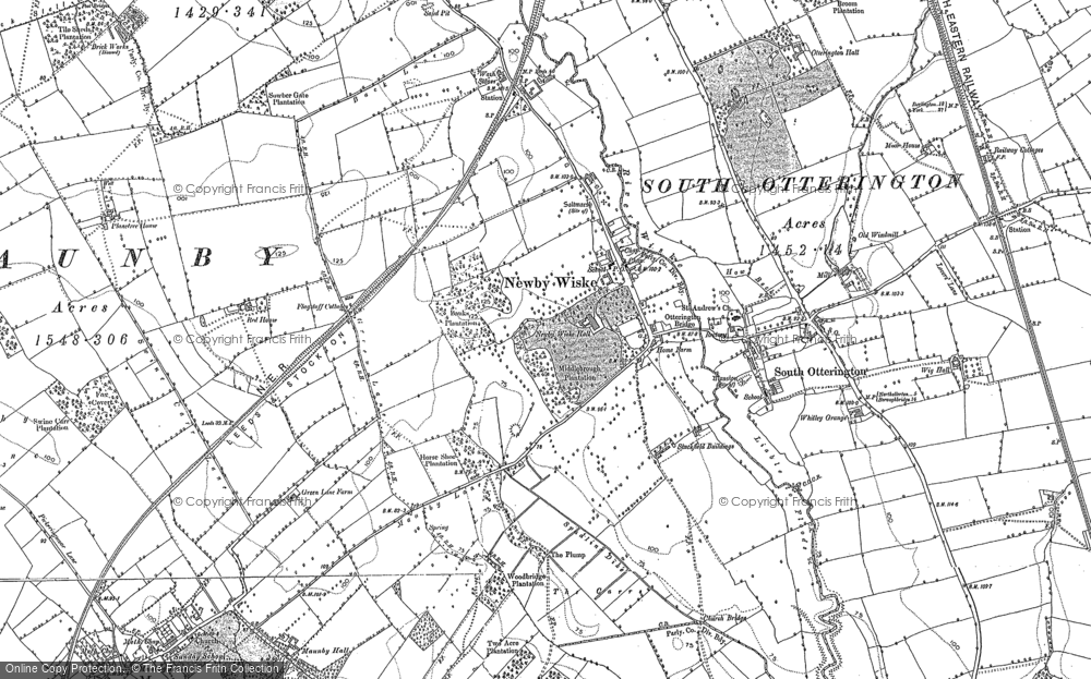 Old Map of Newby Wiske, 1891 - 1892 in 1891