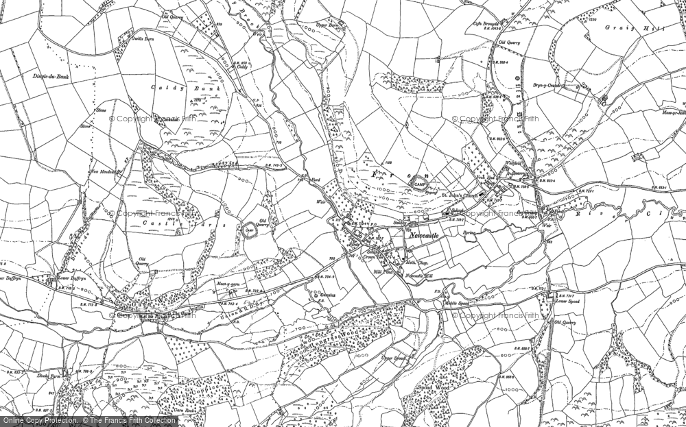 Old Map of Historic Map covering Ale Oak in 1883