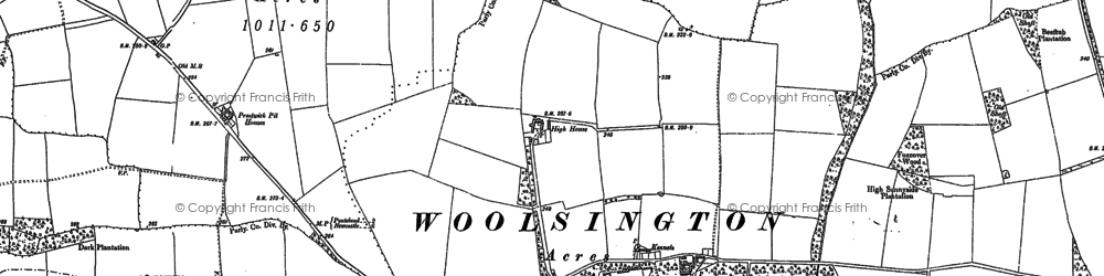 Old map of Newcastle International Airport in 1895