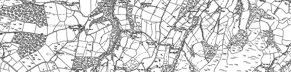 Old map of Berth-lwyd Coppice in 1885