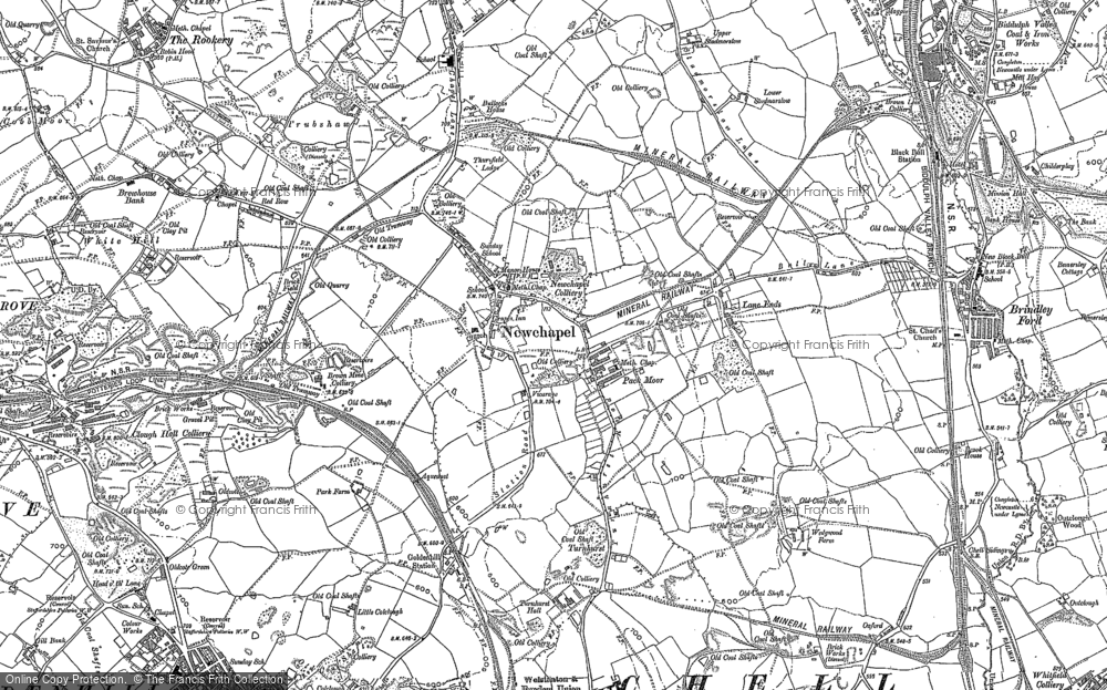 Old Map of Newchapel, 1898 in 1898