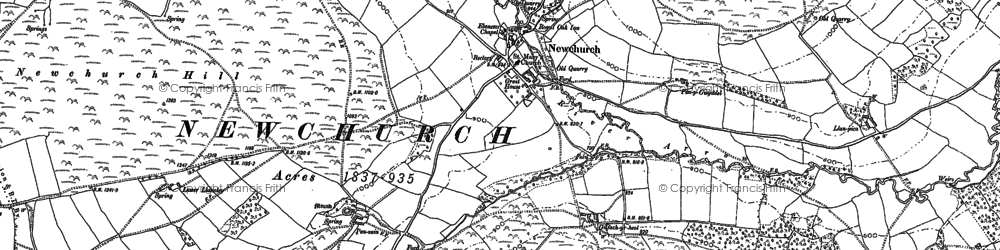 Old map of Newchurch in 1887