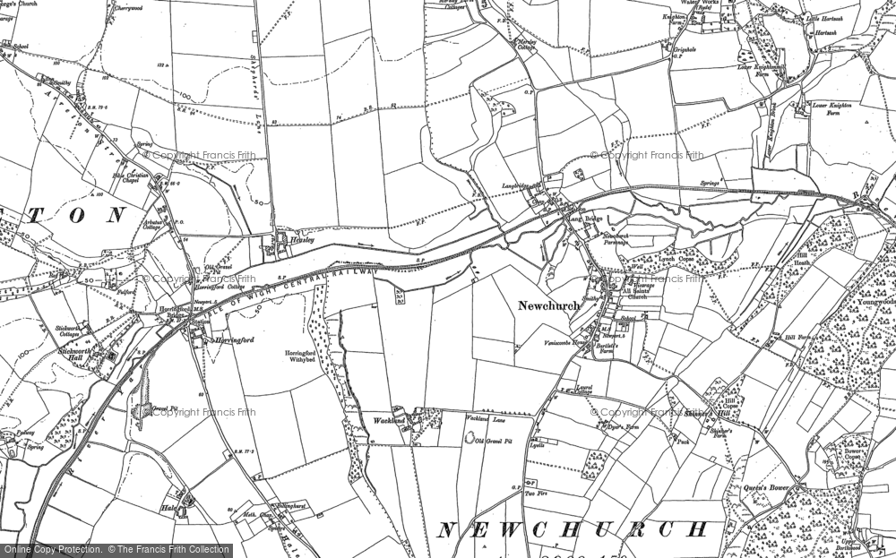 Old Map of Historic Map covering Langbridge in 1896