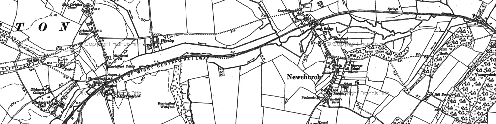 Old map of Langbridge in 1896