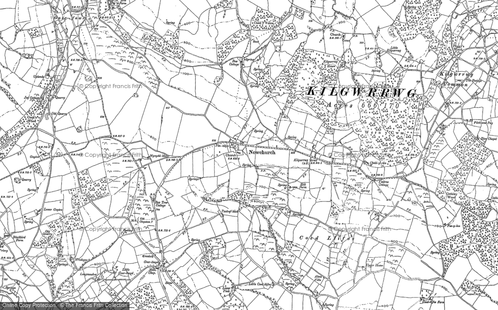 Old Map of Historic Map covering Bullyhole Bottom in 1900