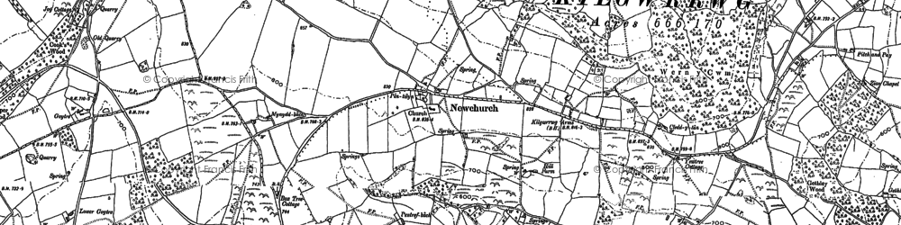 Old map of Newchurch in 1900