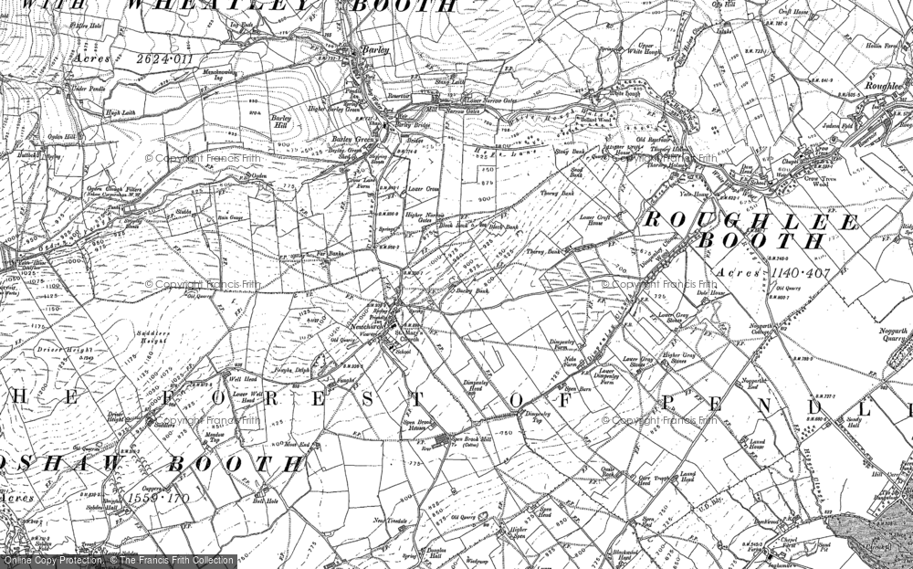 Old Map of Newchurch in Pendle, 1891 in 1891