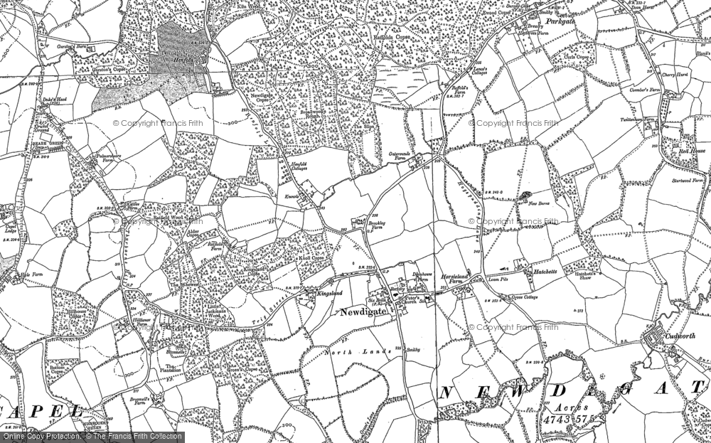 Old Map of Newdigate, 1895 - 1913 in 1895
